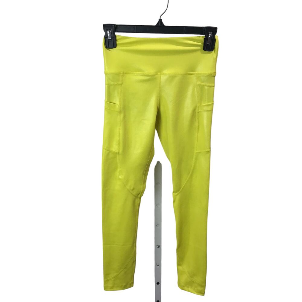Zyia Neon Yellow Metallic Light n Tight Leggings
